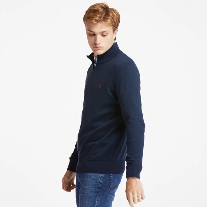Williams River Quarter-zip Pullover for Men in Navy