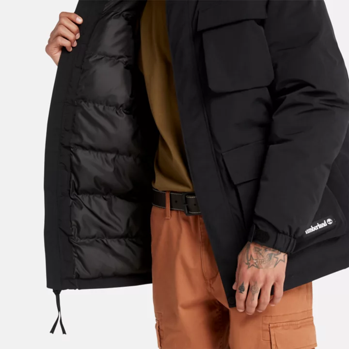 Insulated Utility Jacket for Men in Black