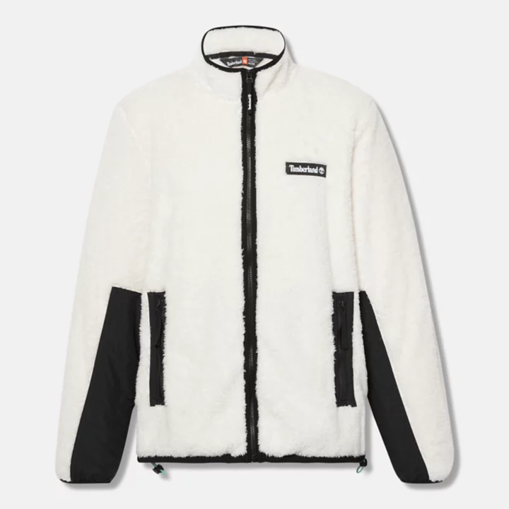 All Gender High Pile Fleece Jacket in White