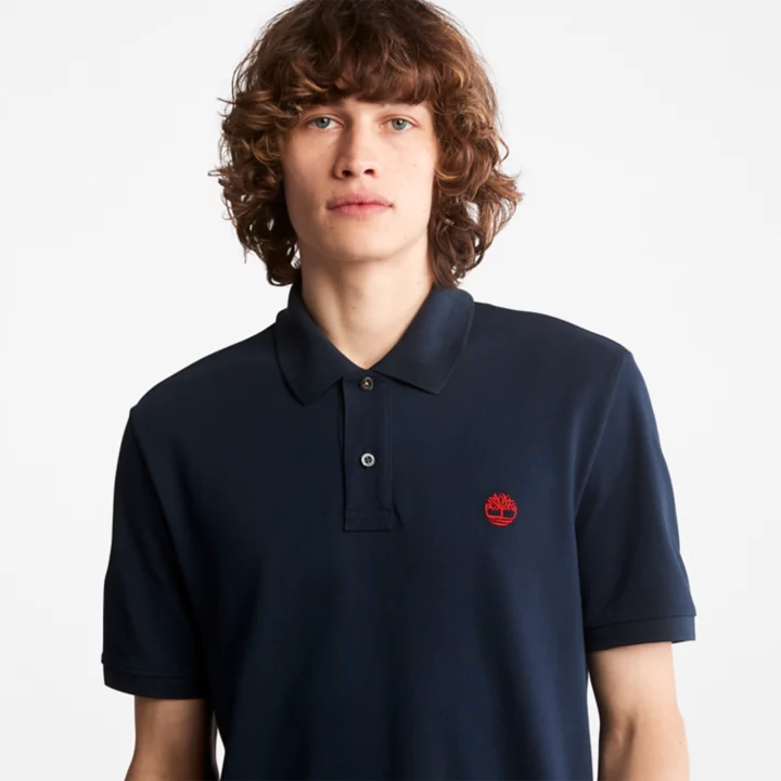 Millers River Pique Polo Shirt for Men in Navy