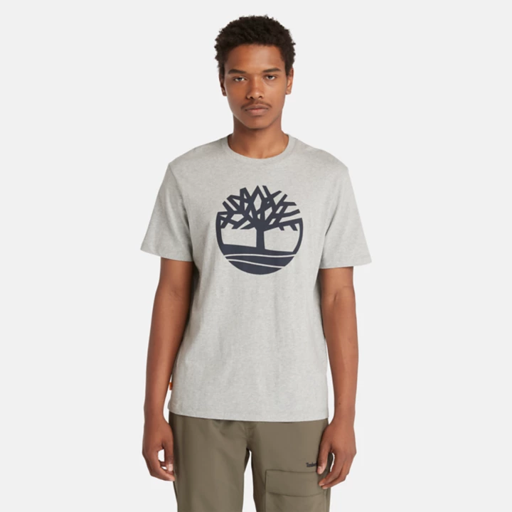 Kennebec River Tree Logo T-Shirt for Men in Grey