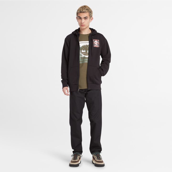 Buffalo Plaid Hoody Sweatshirt for Men in Black