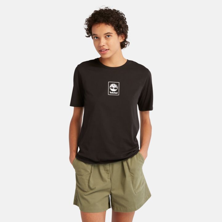 Stack Logo T-shirt for Women in Black