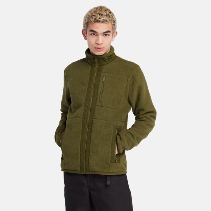 High-Pile Fleece for Men in Green