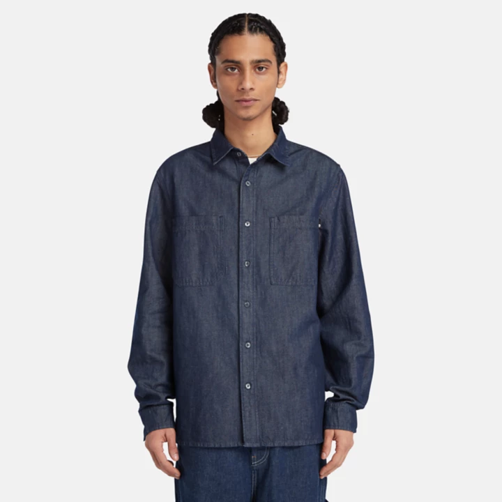 Windham Cotton Hemp Denim Shirt for Men in Indigo
