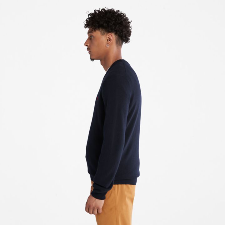Cohas Brook V-Neck  Jumper for Men in Navy