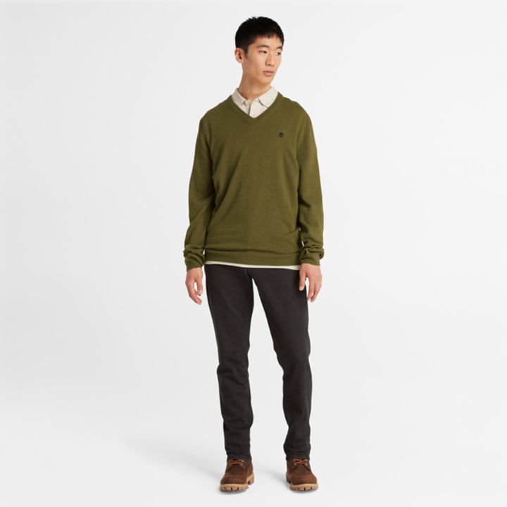 Cohas Brook V-Neck  Jumper for Men in Green