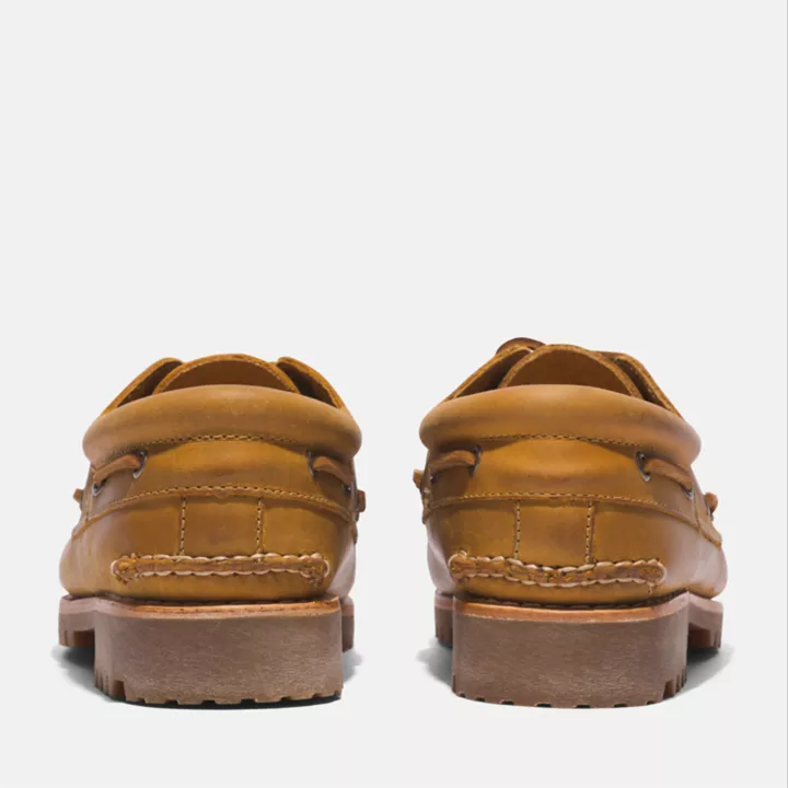 3-Eye Lug Handsewn Boat Shoe for Men in Yellow