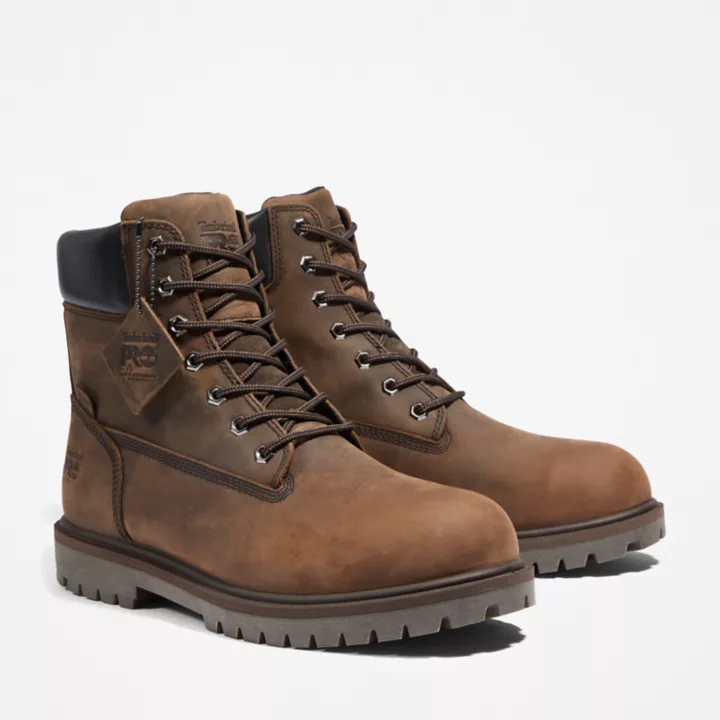 Timberland PRO Iconic Waterproof Alloy Safety-Toe Work Boot for Men in Brown