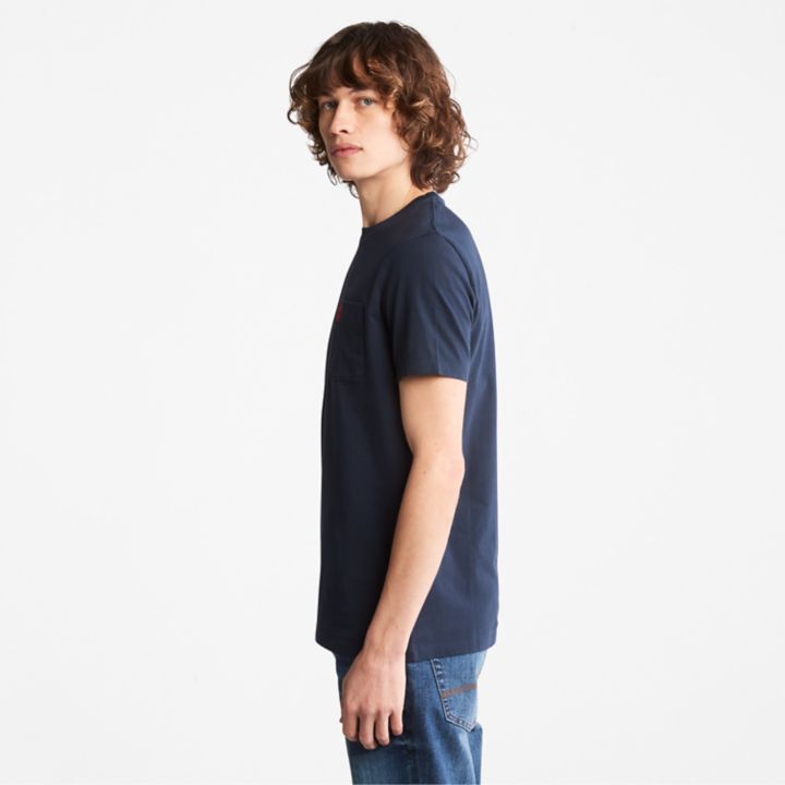 Dunstan River Pocket T-Shirt for Men in Navy