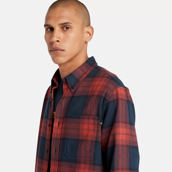 Checked Flannel Shirt for Men in Red/Blue