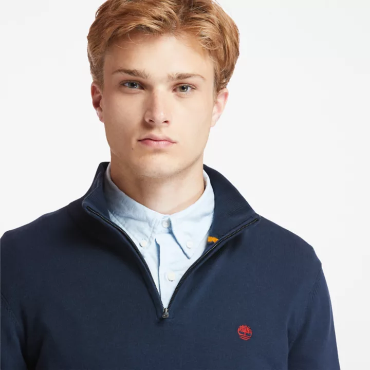 Williams River Quarter-zip Pullover for Men in Navy