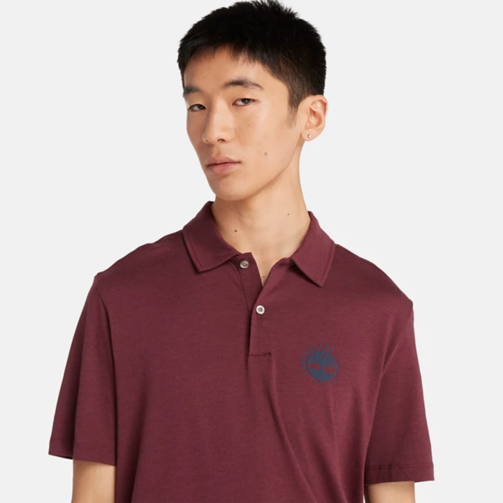 Logo Polo With Refibra Technology for Men in Burgundy