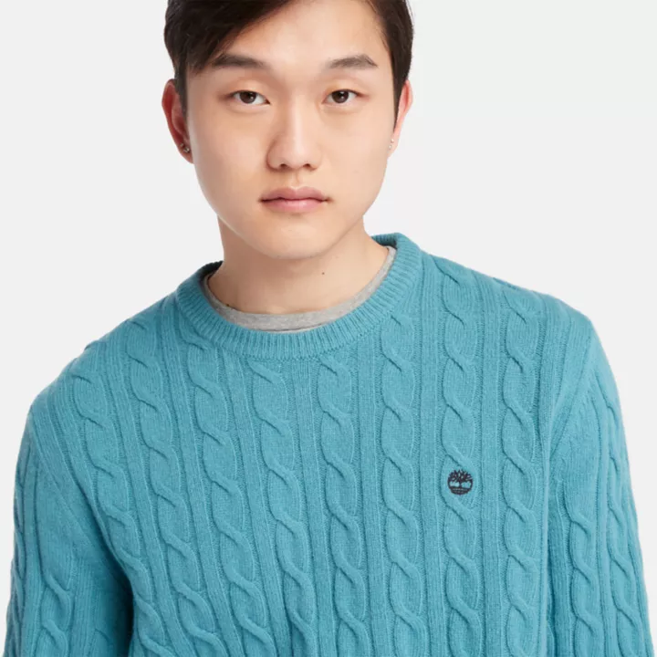 Phillips Brook Cable-knit Crew Jumper for Men in Blue