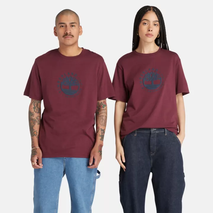 Tencel x Refibra Graphic Logo T-Shirt in Burgundy