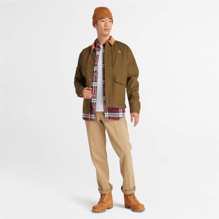 Checked Flannel Shirt for Men in Burgundy/Red/White