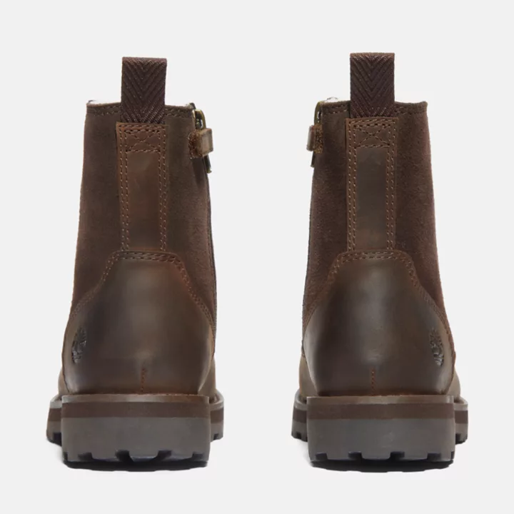 Courma Kid Lined Boot for Youth in Dark Brown