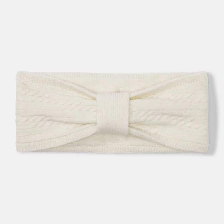 Gradation Rib Headband for Women in Beige