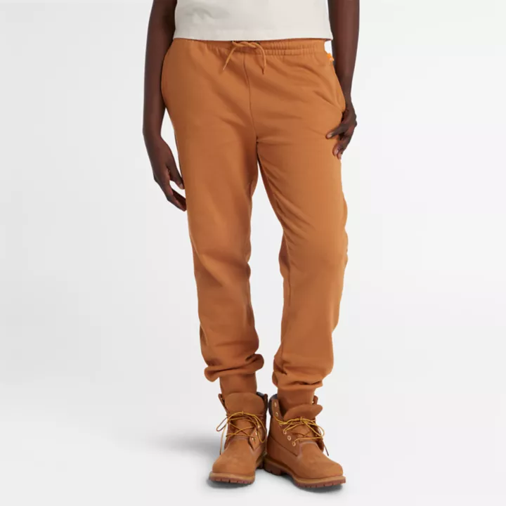 Embroidered Tree-logo Tracksuit Bottoms for Women in Dark Yellow