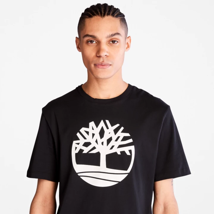 Kennebec River Tree Logo T-Shirt for Men in Black