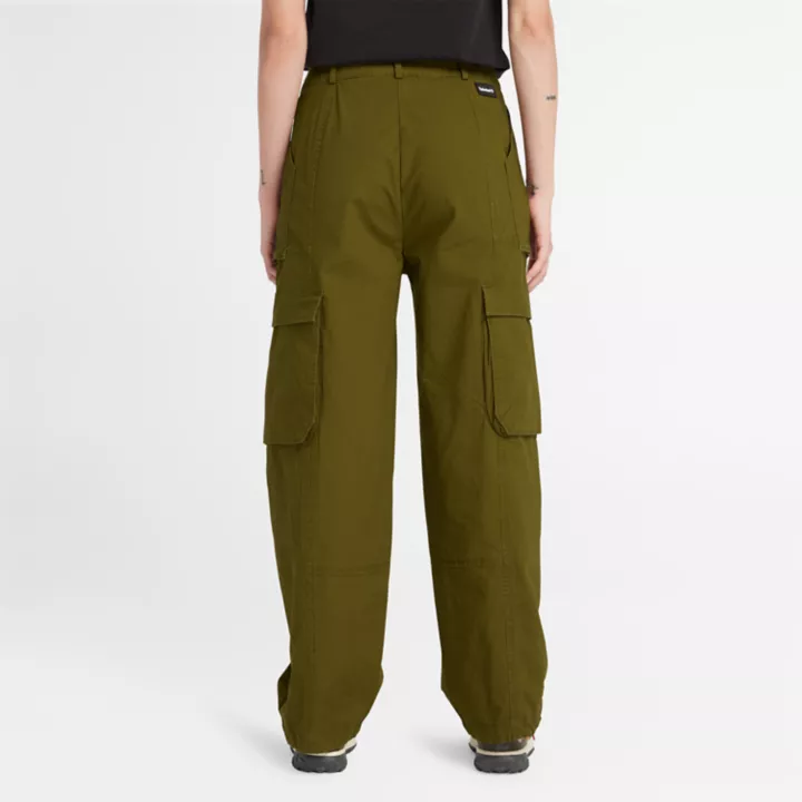 Woven Utility Trouser for Women in Dark Green