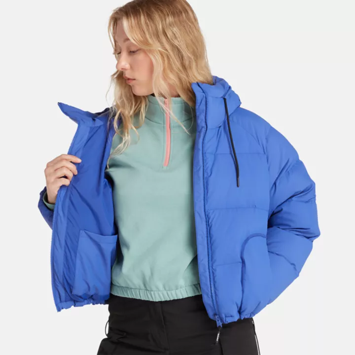Recycled Down Puffer Jacket for Women in Blue