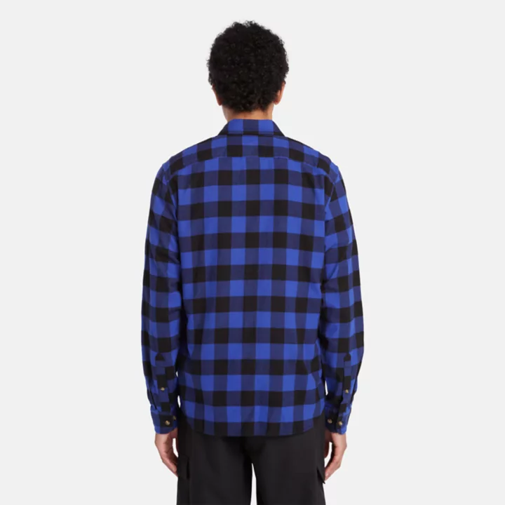 Mascoma River Long-Sleeve Check Shirt for Men in Blue