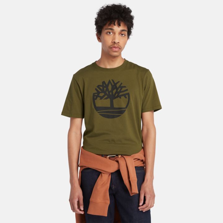Kennebec River Tree Logo T-Shirt for Men in Green