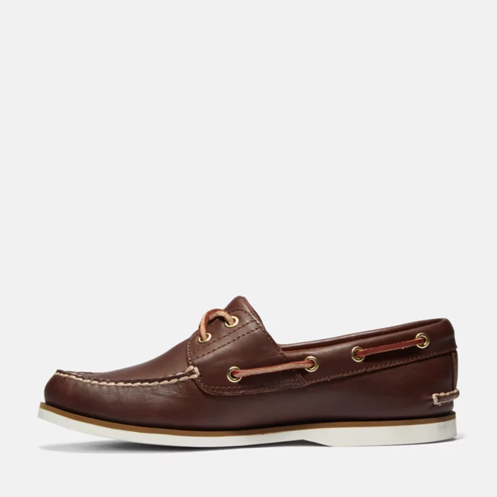 Classic Two-Eye Boat Shoe for Men in Brown