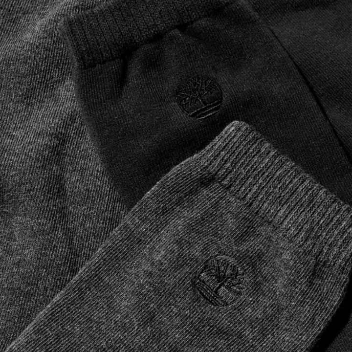 Two Pair Pack Everyday Crew Socks for Men in Grey