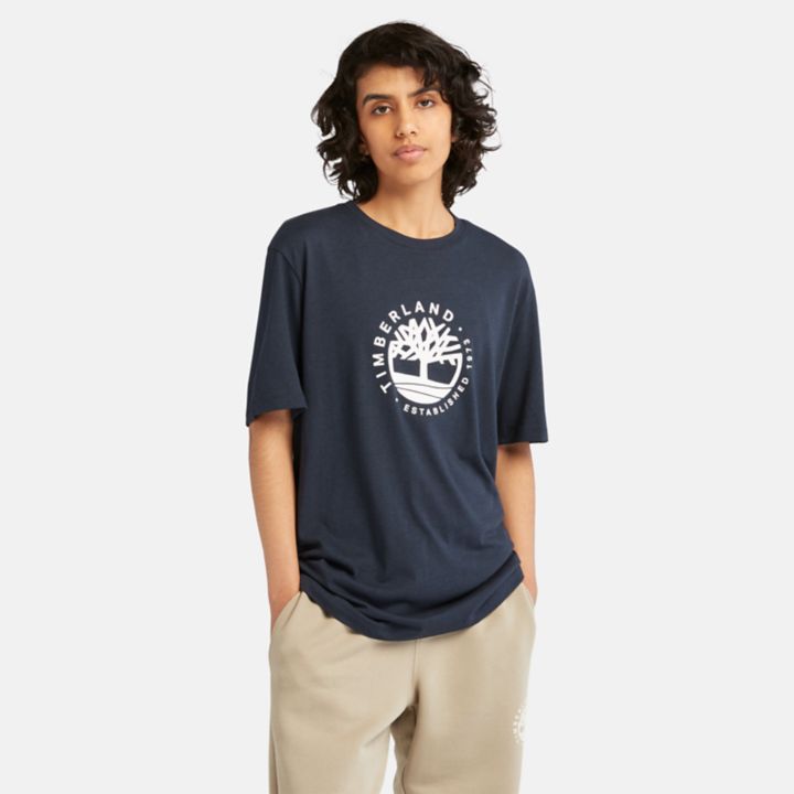 All Gender Refibra Logo Graphic Tee in Navy