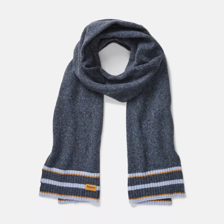 Multi-stripe Tip Scarf for Men in Blue