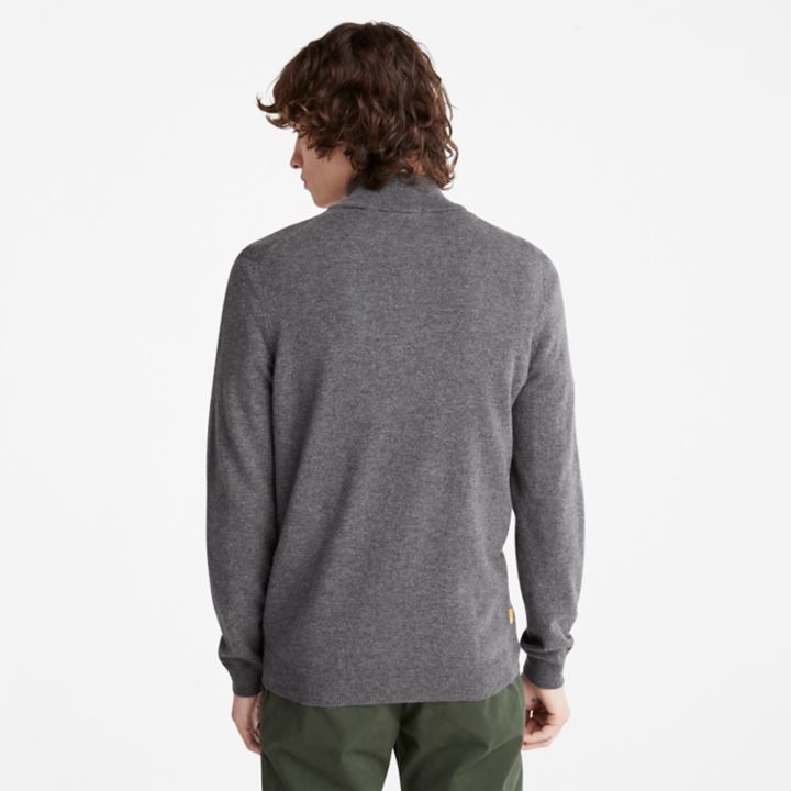 Cohas Brook Zip-Neck Jumper for Men in Dark Grey