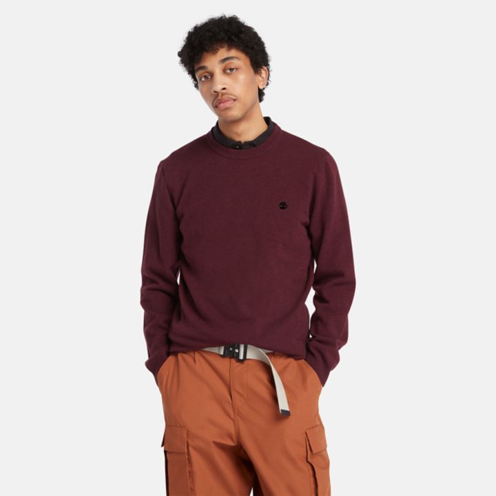 Cohas Brook Crewneck Jumper for Men in Burgundy