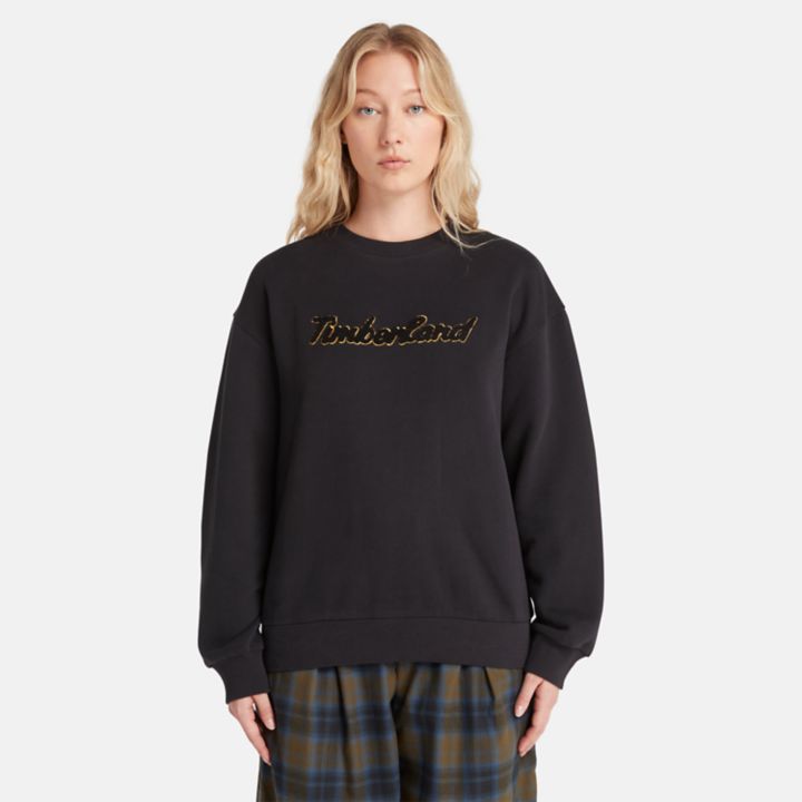 Logo Crewneck Sweatshirt for Women in Black