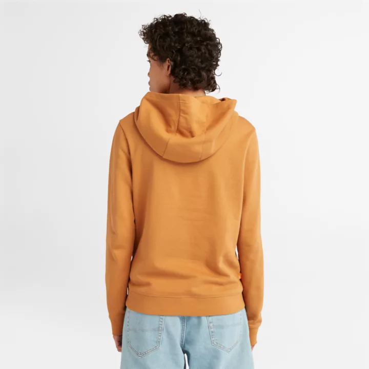 Embroidered Tree Hoodie for Women in Dark Yellow