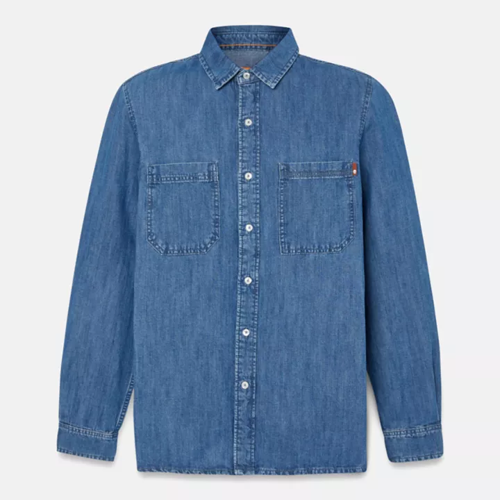 Windham Cotton Hemp Denim Shirt for Men in Blue