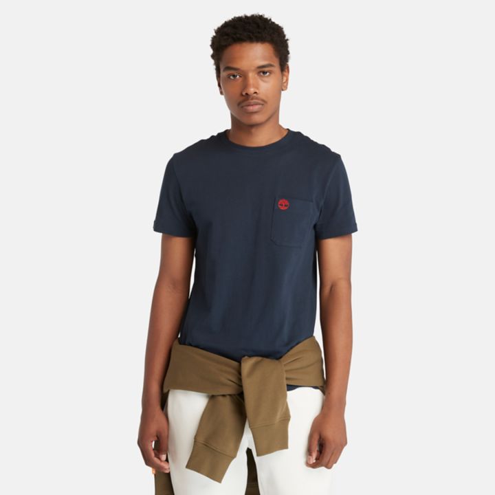 Dunstan River Pocket T-Shirt for Men in Navy