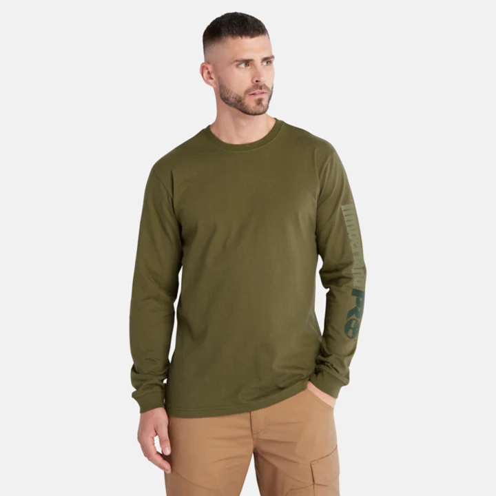 Timberland PRO Core Logo LS T-Shirt for Men in Green