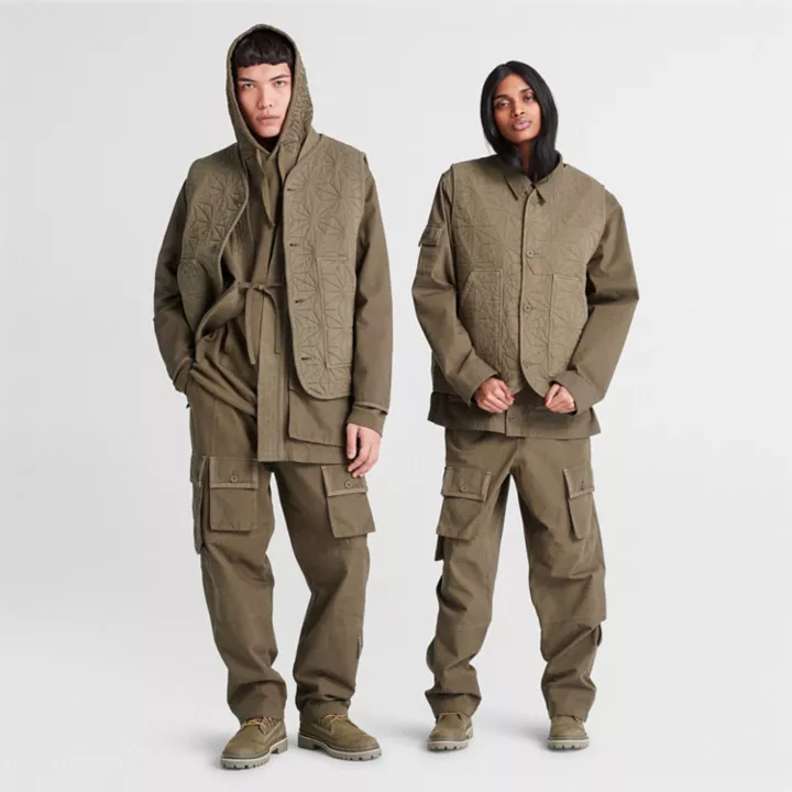 All Gender Timberland x CLOT Future73 Kimono Chore Coat in Dark Green