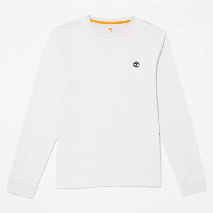 Dunstan River LS Crewneck T-Shirt for Men in White