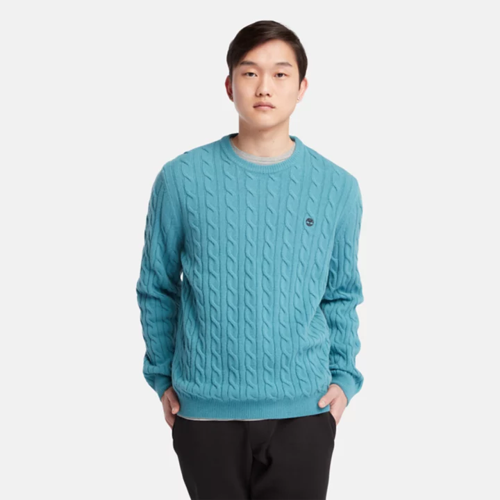 Phillips Brook Cable-knit Crew Jumper for Men in Blue