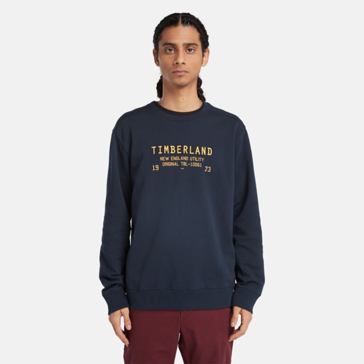 Utility Crewneck Sweatshirt for Men in Navy