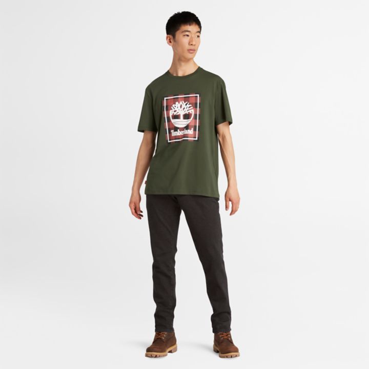 Short Sleeve Buffalo T-Shirt for Men in Dark Green