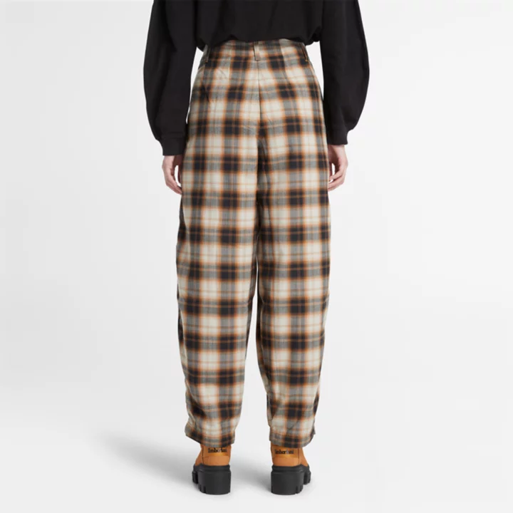 Plaid Trousers for Women in Orange