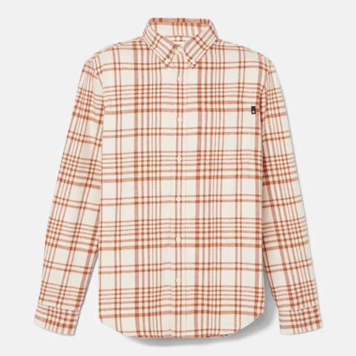 Heavy Flannel Check Shirt for Men in Brown