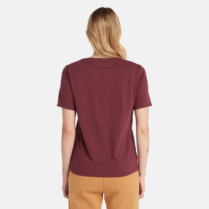 Exeter River T-Shirt for Women in Burgundy