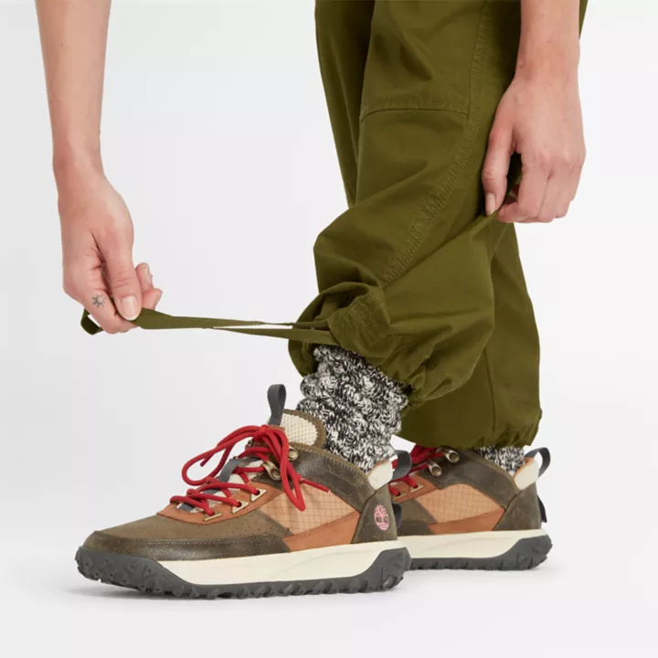 Woven Utility Trouser for Women in Dark Green