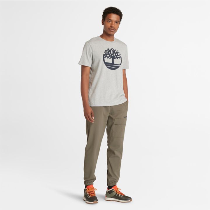 Kennebec River Tree Logo T-Shirt for Men in Grey