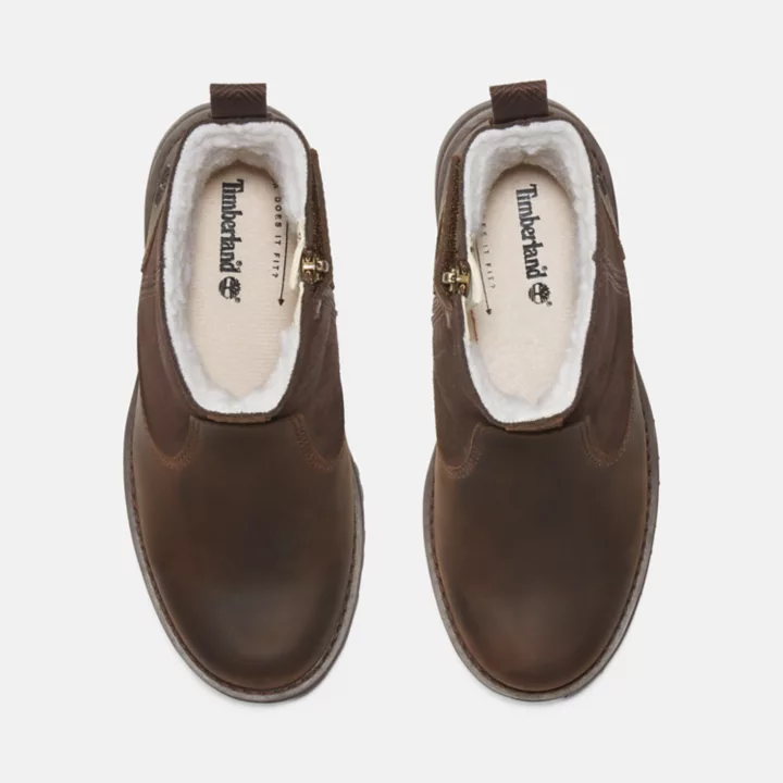 Courma Kid Lined Boot for Youth in Dark Brown